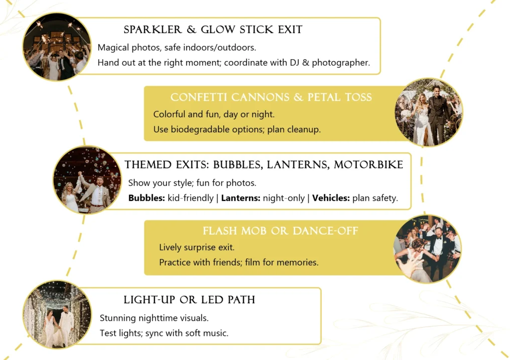 Great & Fun End-Night Exit Ideas for Your Wedding
